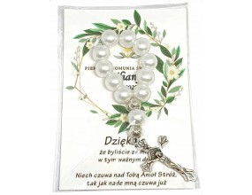 Podziękowanie dla gości RÓŻANIEC DZIESIĄTKA KOMUNIA PAMIĄTKA PERSONALIZACJA