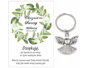 Podziękowanie dla gości CHRZEST ŚWIĘTY PAMIĄTKA BRELOCZEK BRELOK ANIOŁ A13