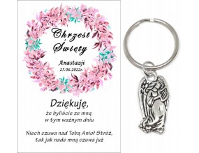Podziękowanie dla gości CHRZEST ŚWIĘTY PAMIĄTKA BRELOCZEK BRELOK ANIOŁ A42