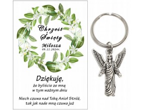 Podziękowanie dla gości CHRZEST ŚWIĘTY PAMIĄTKA BRELOCZEK BRELOK ANIOŁ A41