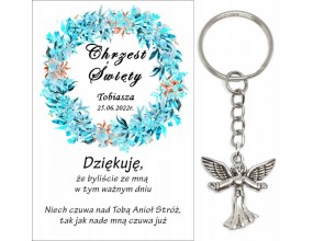 A16 Podziękowanie dla gości na CHRZEST ŚWIĘTY BRELOK ANIOŁEK PREZENT