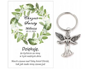 A16 Podziękowanie dla gości brelok ANIOŁEK CHRZEST PAMIĄTKA UPOMINEK