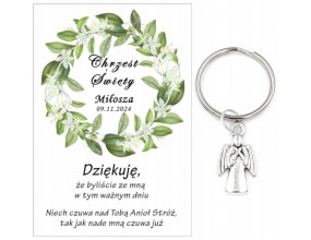 A11 Podziękowanie dla gości brelok ANIOŁEK CHRZEST PAMIĄTKA UPOMINEK