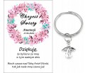 Podziękowanie dla gości brelok ANIOŁEK PAMIĄTKA CHRZEST PERSONALIZACJA