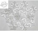 KORALIKI ŚNIEŻYNKI PŁATKI ŚNIEGU ŚNIEG ŚWIĘTA OZDOBY PRZEZROCZ. 12mm 30szt