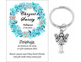 BRELOK ANIOŁ PODZIĘKOWANIE DLA GOŚCI CHRZEST