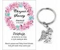 Podziękowanie dla gości brelok ANIOŁEK CHRZEST PERSONALIZACJA PAMIĄTKA