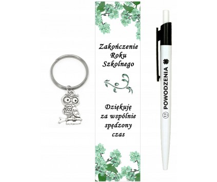 ZESTAW DŁUGOPIS ZAKŁADKA BRELOK PREZENT ZAKOŃCZENIE ROKU UCZEŃ MATURA