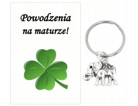Brelok Breloczek dla Maturzysty Upominek Słoń Słonik Powodzenia Matura