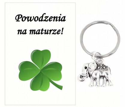 Brelok Breloczek dla Maturzysty Upominek Słoń Słonik Powodzenia Matura