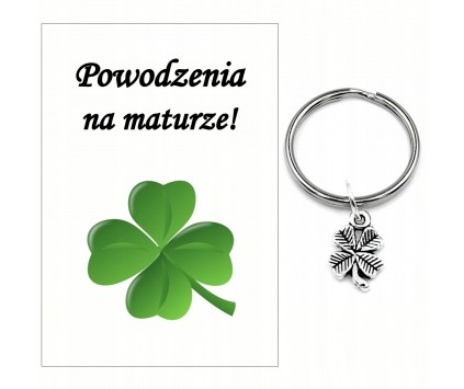 Brelok Breloczek dla Maturzysty Upominek Koniczynka Powodzenia Matura Uczeń