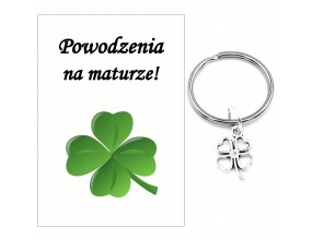 Brelok Breloczek dla Maturzysty Upominek Koniczyna Powodzenia Matura Szkoła