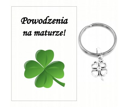 Brelok Breloczek dla Maturzysty Upominek Koniczyna Powodzenia Matura Szkoła