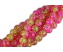Koraliki szklane CRACKLE 8mm SZNUR 52szt dwukolorowe