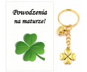 Brelok dla Maturzysty Koniczyna Złota na Szczęście Dzwoneczek Matura