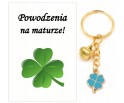 Brelok dla Maturzysty Koniczyna Niebieska na Szczęście Dzwoneczek Matura