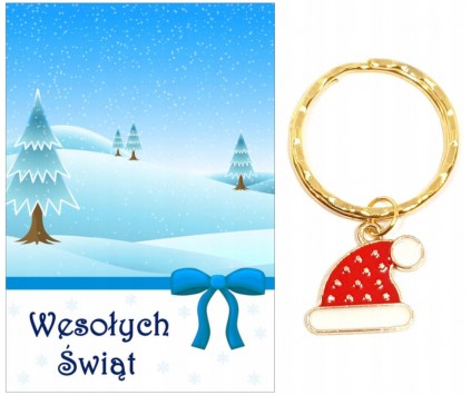 Brelok Breloczek Prezent na Święta Czapka Mikołajki Gwiazdka Klasa