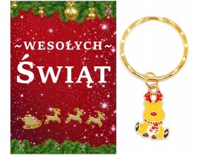 Brelok Breloczek Prezent na Święta Renifer Mikołajki Gwiazdka Szkoła Klasa
