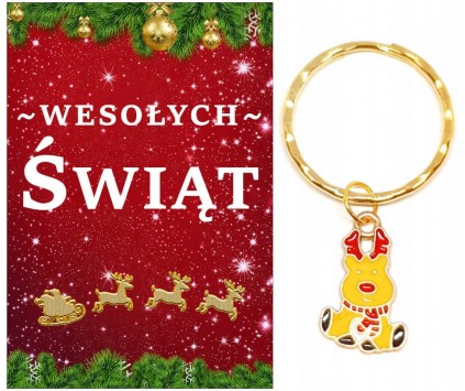 Brelok Breloczek Prezent na Święta Renifer Mikołajki Gwiazdka Szkoła Klasa