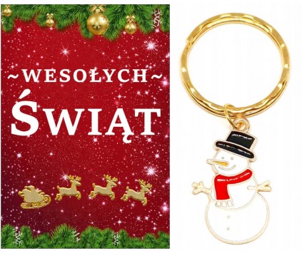 Brelok Breloczek Prezent na Święta Bałwan Mikołajki Gwiazdka Szkoła Klasa