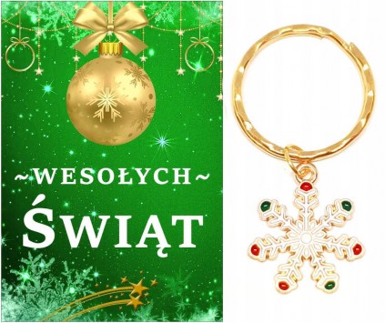 Brelok Breloczek na Święta Śnieżynka Prezent na Mikołajki Gwiazdkę Szkoła