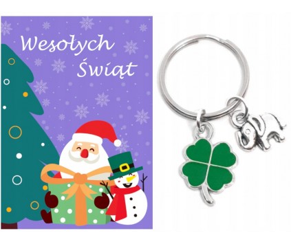 Brelok Breloczek Święta Mikołajki Prezent Wigilia Klasowa Koniczyna Słoń