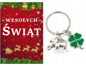 Brelok Breloczek Prezent Mikołajki Święta Wigilia Klasowa Słoń Koniczyna