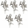Zawieszka Aniołek KOMUNIA ANIOŁ Charms do Bransoletek 23x15mm Metal 5szt