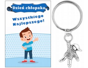Brelok Breloczek CHŁOPIEC Prezent Dzień Chłopaka Pasowanie Ucznia Upominek