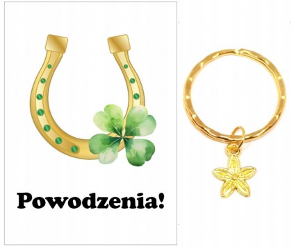 Brelok Kwiat Złoty Podziękowanie Szkoła Ślub Chrzest Rocznica Powodzenia