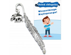 ZAKŁADKA DO ZESZYTU KSIĄŻKI DZIEŃ CHŁOPAKA PASOWANIE SŁOŃ PREZENT