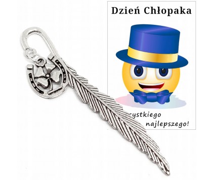 ZAKŁADKA DO ZESZYTU KSIĄŻKI DZIEŃ CHŁOPAKA PASOWANIE PODKOWA PREZENT