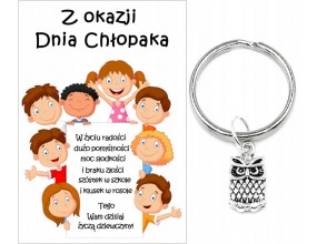 BRELOK SOWA PREZENT NA DZIEŃ CHŁOPAKA PASOWANIE NA SZCZĘSCIE