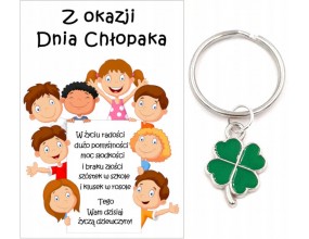 Brelok Breloczek Dzień Chłopaka Pasowanie Klasa Szkoła Pamiątka Koniczyna