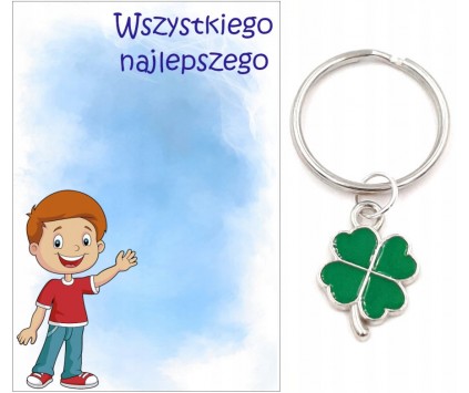 Brelok Breloczek Prezent Dzień Chłopaka Pasowanie Klasa Szkoła Koniczyna