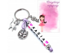 BRELOK IMIE PREZENT NA DZIEŃ CHŁOPAKA DZIEWCZYNY PASOWANIE NA UCZNIA