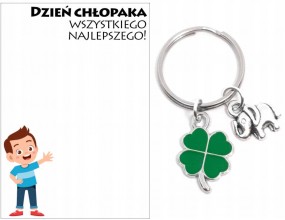Brelok Breloczek Prezent Dzień Chłopaka Koniczyna Słonik Upominek Szkoła