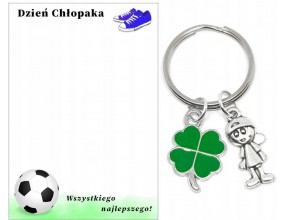 Brelok Breloczek Prezent Dzień Chłopaka Koniczyna Chłopiec Upominek Szkoła
