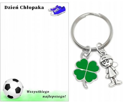 Brelok Breloczek Prezent Dzień Chłopaka Koniczyna Chłopiec Upominek Szkoła