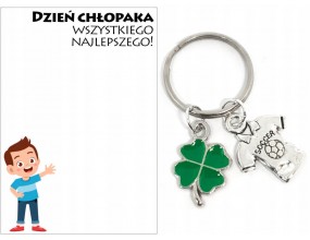 Brelok Breloczek Prezent Dzień Chłopaka Koniczyna Koszulka Upominek Uczeń