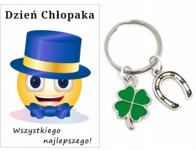 Brelok Breloczek Prezent Dzień Chłopaka Koniczyna Podkowa Upominek Chłopiec