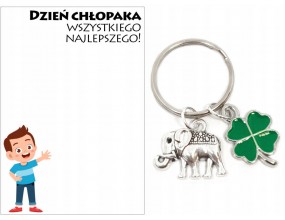 Brelok Breloczek Prezent Dzień Chłopaka Koniczyna Słoń Upominek Uczeń