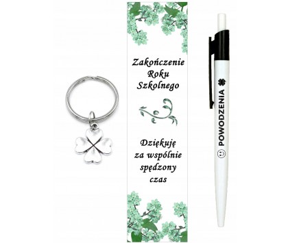 ZESTAW DŁUGOPIS ZAKŁADKA BRELOK PREZENT ZAKOŃCZENIE ROKU DLA UCZNIÓW