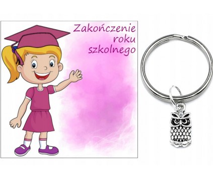 PREZENT ZAKOŃCZENIE ROKU SZKOLNEGO DZIEŃ DZIECKA BRELOK UCZEŃ SOWA