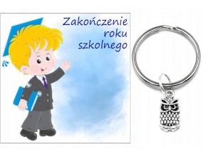 PREZENT ZAKOŃCZENIE ROKU SZKOLNEGO DZIEŃ DZIECKA BRELOK UCZEŃ SOWA