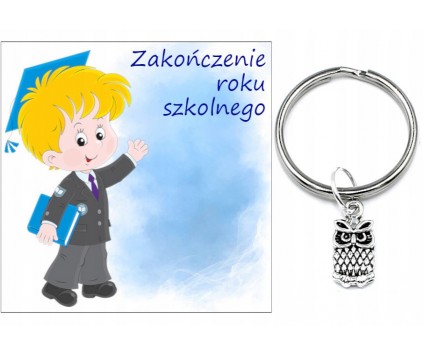 PREZENT ZAKOŃCZENIE ROKU SZKOLNEGO DZIEŃ DZIECKA BRELOK UCZEŃ SOWA