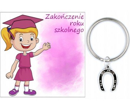 PREZENT ZAKOŃCZENIE ROKU SZKOLNEGO DZIEŃ DZIECKA BRELOK UCZEŃ PODKOWA