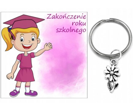 PREZENT ZAKOŃCZENIE ROKU SZKOLNEGO DZIEŃ DZIECKA BRELOK UCZEŃ KWIAT
