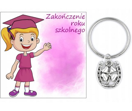 PREZENT ZAKOŃCZENIE ROKU SZKOLNEGO DZIEŃ DZIECKA BRELOK UCZEŃ PODKOWA