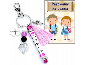 BRELOK IMIE PREZENT NA DZIEŃ DZIEWCZYNY PRZEDSZKOLAKA PASOWANIE NA UCZNIA
